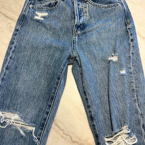 PISTOLA Cassie Super High Waist Straight Leg distressed jeans 24 - Picture 2 of 11